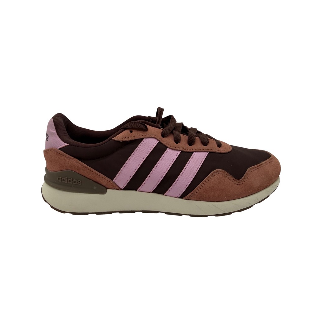 Adidas Run 70s 2.0 Womens 9.5 Brown Pink Suede Retro Sneakers Cloudfoam